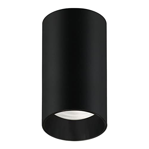 Maclean MCE458 Ceiling Spotlight Cover Round Tube Surface Mounted Luminaire Led Halogen Light GU10 (Black) No Bulb