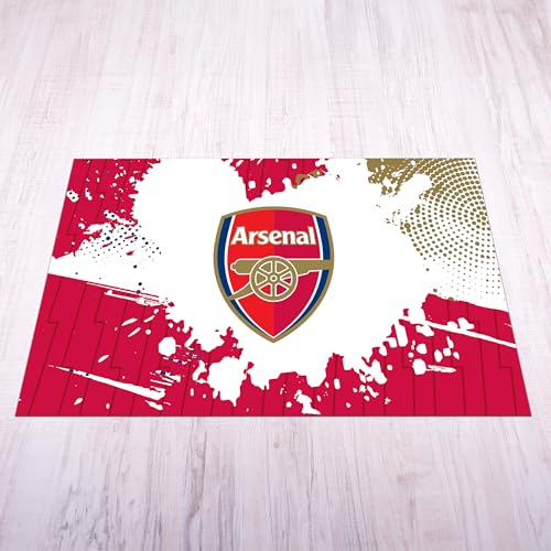 fan decor Arsenal FC Mat - Medium (125cm (w) x 100cm (h) - Full Crest on Lightening Colour Splash