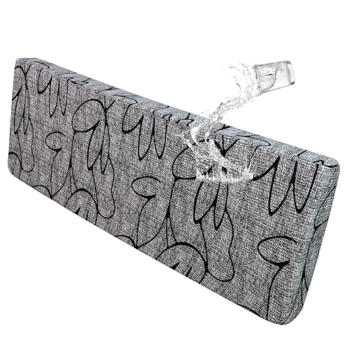 FORCHEER Waterproof Patio Cushion Cover for Outdoor Furniture 37x22x4 Stretch Floral Large Outdoor Cushion Cover with Ties 1 Piece Replacement Washable