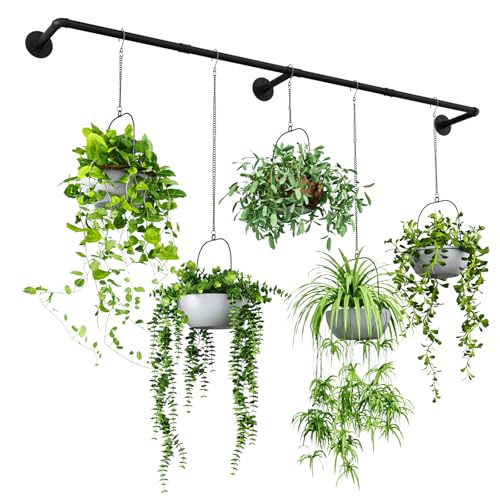 Bamworld Plant Hanger Indoor 70in Hanging Planters Rod Hanging Plant Holder for Window Plant Shelves Metal Rod???Pots Not Included