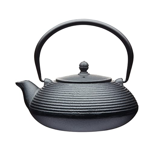 La Cafetière Cast Iron Japanese Teapot 9ml with Infuser Basket, 5 Cup (Black)
