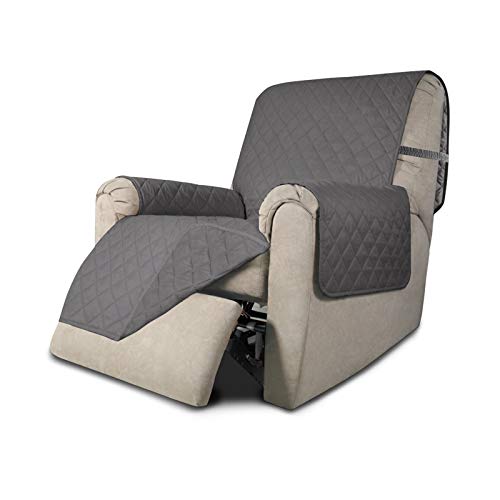 Easy-Going Recliner Chair Slipcover Reversible Sofa Cover Water Resistant Couch Cover Furniture Protector with Elastic Straps for Pets Dog (Recliner, Gray/Gray)