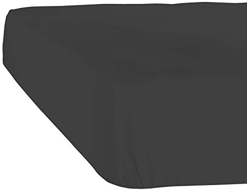 De Witte Lietaer Case Cover Jersey Fitted Bed Sheet, Cotton, Ebony, 140 x 200 x 30 cm