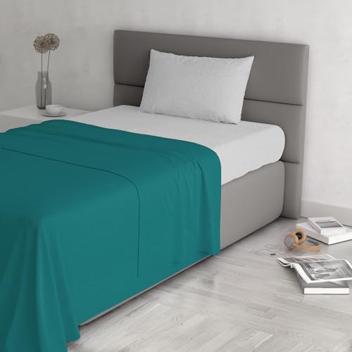 Trendy Chic Bed Set, 100% Cotton, Made in Italy, Single, Bottle Green