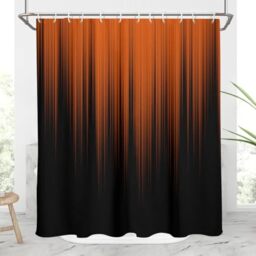 AAtter Burnt Orange and Black Shower Curtain Terracotta Ombre Dark Rust Amber Bright Gothic Cool Anime Mens Modern Abstract Minimalist Home Bathroom Decor Bathtub Set with 12 Hooks, 60x72, Gradient