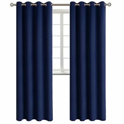 BGment Blackout Curtains for Living Room - Grommet Thermal Insulated Room Darkening Curtains for Bedroom, 2 Panels of 52 x 95 Inch, Navy