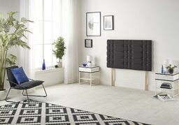 Somnior Beds Bed Centre Bliss Diamante Small Single 82cm Plush Black Headboard With Wooden Struts