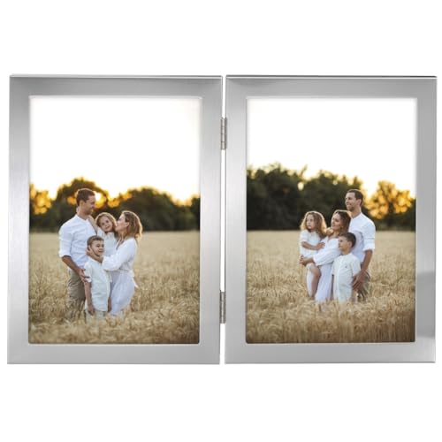 Hama Picture Frame 10 x 15 cm (Set of 2 Picture Frames, Multiple Pictures, Photo Frame, Portrait Frame, Portrait Format, Landscape Format, for Hanging, Standing, Double Frame, 2 x Picture Size 10 x 15