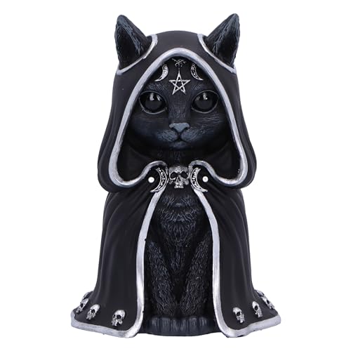 Nemesis Now Cult Cuties Zefur Figurine 10cm, Black, Spooky Cat Gift - Resin, Cult Cuties s Collectible Zefur Figure, Scarily Adorable Cat in Cloak, Cast in the Finest Resin, Expertly Hand-Painted
