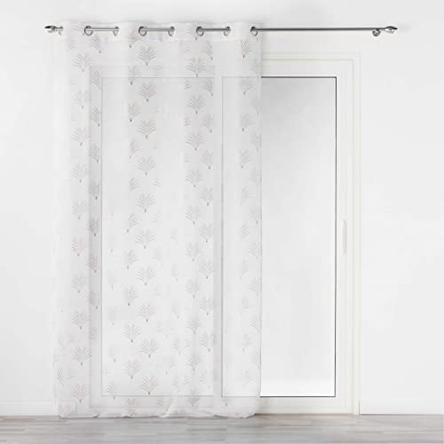Douceur d'Intérieur Arcadie Sand Blasted Metallic Printed Eyelet Curtain 140 x 240 cm