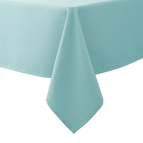 Biscaynebay Tablecloth for Rectangle Tables-60x84 Inch Aqua Blue Outdoor Picnic Table Cover-Rectangular Folding Table Cloths Water Resistant for Kitchen Camping Dining Room Patio Banquet Party