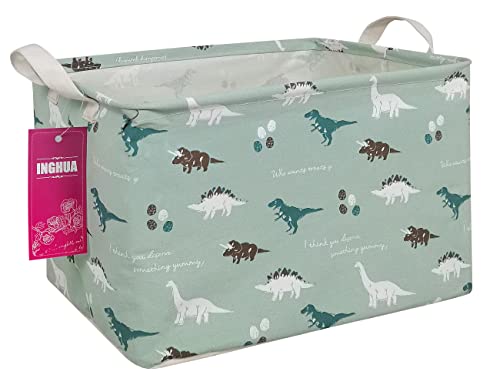 INGHUA Rectangular Dinosaur Storage Basket - Gifts Bag for Toys,Books,Clothes,Gifts,Pets-Perfect for Home,Office,Nursery,Dorm,Shelf