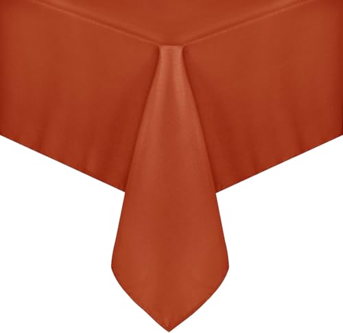 sancua Fall Tablecloth Rectangle - 60 x 84 Inch Burnt Orange - Stain and Wrinkle Resistant Polyester Fabric Table Cloth, Thanksgiving Table Cover for Dining Buffet Parties, Rust, Pumpkin Orange