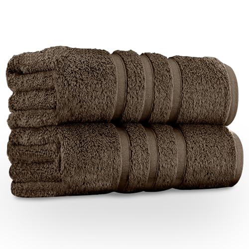 GC GAVENO CAVAILIA Premium Jumbo Bath Sheet 2 Pack - 100% Ring Spun Cotton Towels Bath Sheet - Highly Water Absorbent & Quick Dry Extra Large Bath Sheets - Soft Hotel Quality Bath Towel - Cocoa
