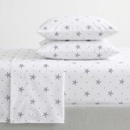 Nautica - Queen Sheets, Cotton Percale Bedding Set, Casual Home Decor (Star Spangled Coastal Navy, Queen)