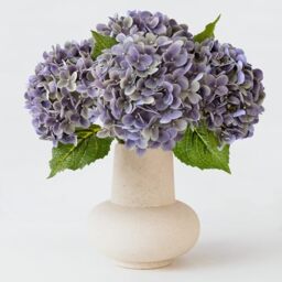 ZYTUYO 4 Pcs 20'' Gray Purple Real Touch Hydrangea Artificial Flowers Vintage Lifelike Latex Hydrangeas Long Stem for Boho Home Decor Porch Outdoor Wedding Kitchen Xmas Table Centrepiece