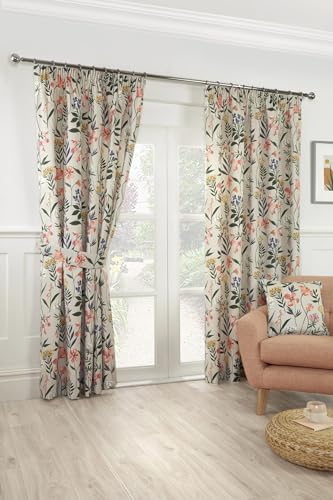 Sundour Meadow Fully Lined Floral Pencil Pleat Curtains Multi 66x90