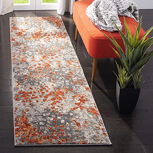 Safavieh Boho Rug for Living Room, Dining Room, Bedroom - Monaco Collection, Short Pile, in Violet and Light Blue, 201 x 201 cm