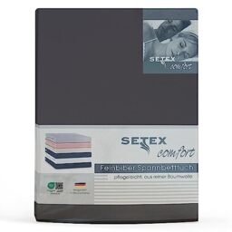 Setex - Flannelette Bed Sheet with Elastic Band Cuddly Soft - Flannelette Fitted Sheet Made of 100% Cotton with All-Round Elastic Band - Bed Sheet 200 x 200 cm Anthracite