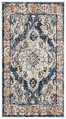 Safavieh Monaco Collection Boho Rug for Living Room, Dining Room, Bedroom Short Pile, Purple and Light Blue, 24 x 36 Inches