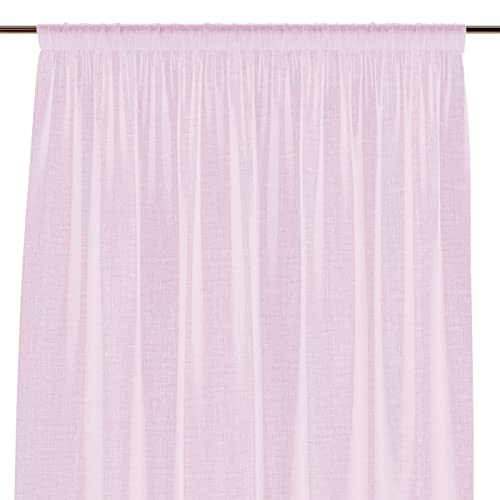 AmeliaHome Curtain 140 x 270 cm 1 Piece Semi-Transparent Ruffle Tape Pink Lunare