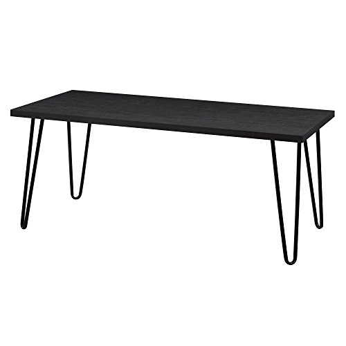DHP Furniture Owen Retro Coffee Table, Black Oak Look, 106 x 50 x 46cm, (WxDxH)