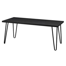 DHP Furniture Owen Retro Coffee Table, Black Oak Look, 106 x 50 x 46cm, (WxDxH)