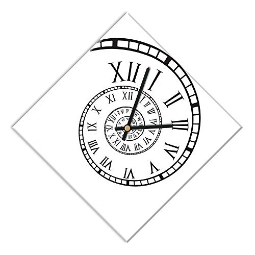 Mareli Wall Clock, Width 42 x 42 cm and Side 30 cm, Wooden Dial covered with Printed Matt Laminated Paper-Suitable for Living Room, Kitchen, Office-Silent Mechanism, White, 42 x 42 cm