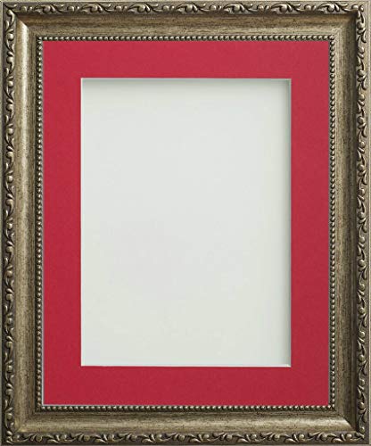 Frame Company Brompton Bronze 12x10 Photo Frame with Red Mount for 6x4