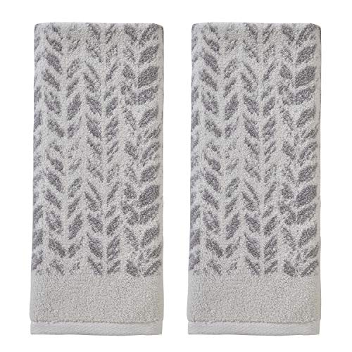 "SKL Home by Saturday Knight Ltd. 100% Turkish Cotton Hand Towel Set, Gray, 16""x26"""