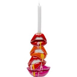 Kare Design Candle Holder Lips, Pink Orange Red, Pop Art, 30x17x9 cm