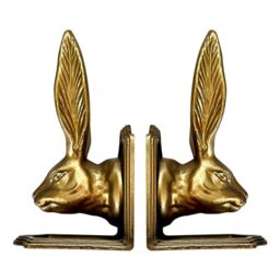 "Fox Run Rabbit Decorative Bookend Set, 100% Iron, 4.7"" x 4"" x 8.6"" Heavy Bookends"