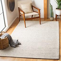 Safavieh Natural Fiber Rug for Living Room, Dining Room, Bedroom - Marabella Collection, Short Pile, in Ivory, 90 x 150 cm