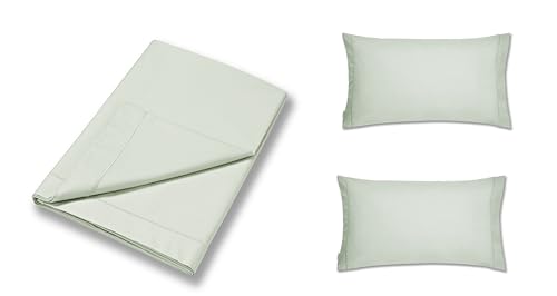 Plain Dyed Green Bed Sheet 180 x 280 + 2 Pillowcases 50 x 80 H/W