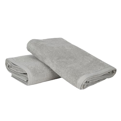 Ruggeri - Set of 2 Bath and Shower Towels 70 x 140 cm - 100% Pure Cotton Extra Soft - Towels Collection - Let's Color! (Grey)