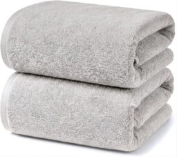 Ruggeri, Set 2 Bath Towels 70x140 cm, Cotton, Grey