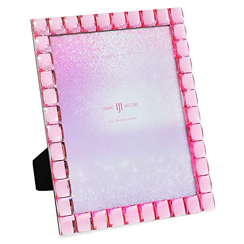 Isaac Jacobs Decorative Sparkling Jewel Picture Frame, Photo Display & Home Décor (8x10, Light Pink)