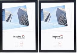 Hampton Frames OXFORD A3 (29.7 x42cm) Black Picture Poster Photo Frame Acrylic (Non Glass) OXFA3NG-1PK (Pack of 2)