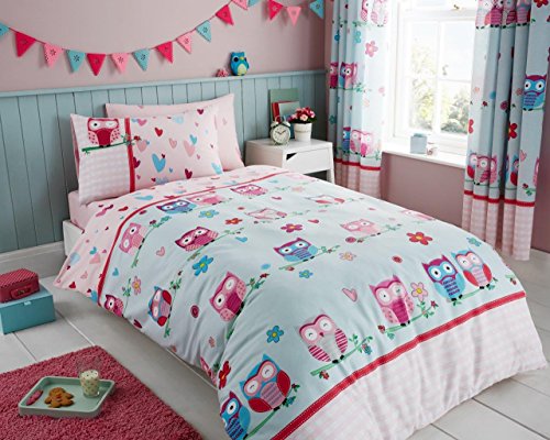 Gaveno Cavailia Easycare Kids Rotary Bed Set with Duvet Cover and Pillow Case, [ Owl - Single ]
