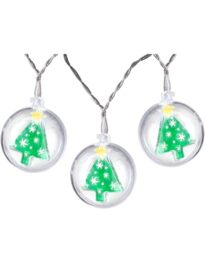WeRChristmas Bauble LED String Lights with Christmas Trees, Multi-Colour, 5cm