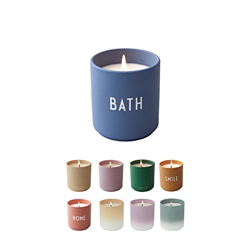 Design Letters Scented Candle Gift for Women - Jar Candles Perfect for Table Decoration - 100% Soy Wax Candle in Porcelain Cup - 15 Hour Burning time Calm Scent