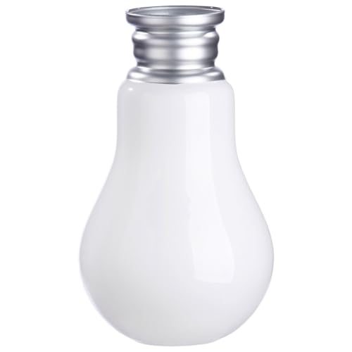 Casablanca Flower Vase Decorative Vase Made of Glass – Decorative Living Room Gift for Women Birthday Mother's Day – Colour: White Silver Height 36 cm