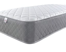 Aspire Beds Cumulus Grey 2 Sleep Comfort Layers & AC Aspire-Cool Touch Sleep Surface Foam Free Bonnell 500 Sprung Premium Economy Mattress, 4ft 6 Double (4ft6 x 6ft3)
