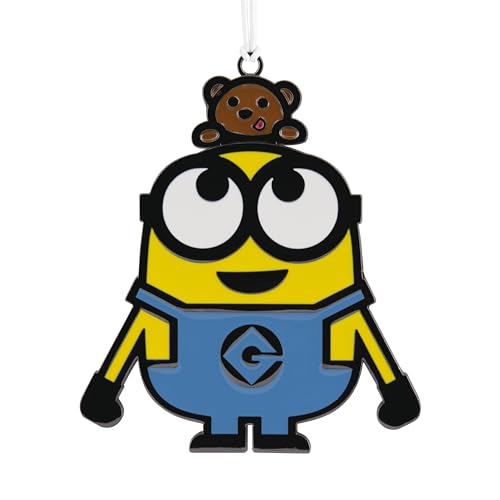 Hallmark Bob the Minion Moving Metal Ornament, Minions Tree Decoration, Metal Hanging Ornament, Christmas Hanging Ornament, Gifts for Christmas, Despicable Me