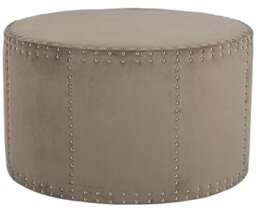 SAFAVIEH Upholstered Ottoman, in Mushroom, 85 X 85 X 50