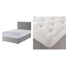 Silentnight Non Storage Divan - Slate Grey - Super King with 1400 Eco Comfort Mattress - Firm - Super King