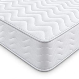 Starlight Beds Tempo Small Single Mattress, White, 2ft6 x 6ft3 - Coil Spring, Memory Foam Layer, 8 Inch Deep, Soft Comfort, Rolled & Boxed, UK Manufacturer, 75x190x20cm