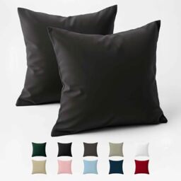 Dreamzie - 65 x 65 cm Reinforced Cotton Pillow Case - Anthracite - Tight Weave of 57 Thread Count - Pillow Case 65 x 65 cm - Oeko Tex Certified