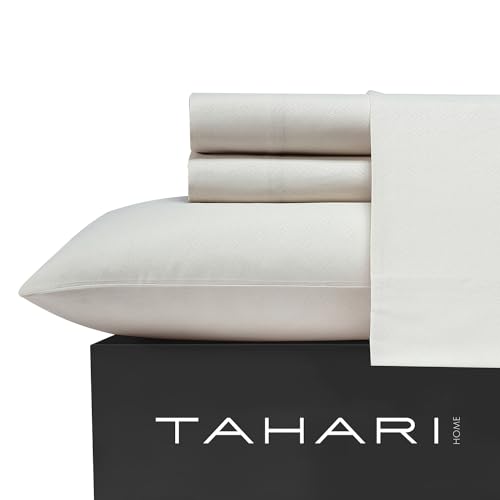 Tahari Home - Sheets, Soft Bedding Set with Matching Pillowcases, Dorm Room Essentials, Wrinkle Resistant Room Decor (Vines Birch Beige, Queen)