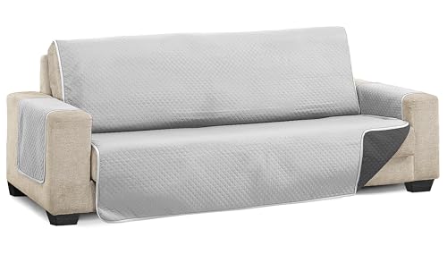 Martina Home Diamond Sofa Cover, Reversible Quilted Sofa Protector, Grey-Anthracite, 3 Seater